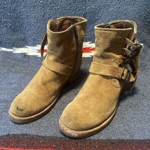 Frye Tan Suede Combat Boots